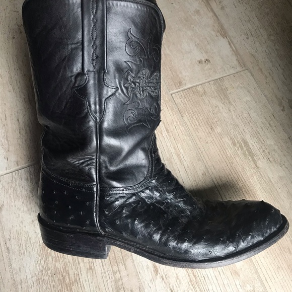 Lucchese Men's Full-Quill Ostrich Roper Boots - Picture 13 of 15